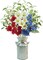 9pcs Patriotic Artificial Flowers, Red White and Blue Flowers with Vase for 4th of July Decorations Patriotic